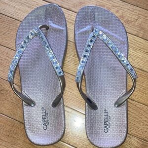 Capelli of New York Women's Rhinestone Sandals - Silver